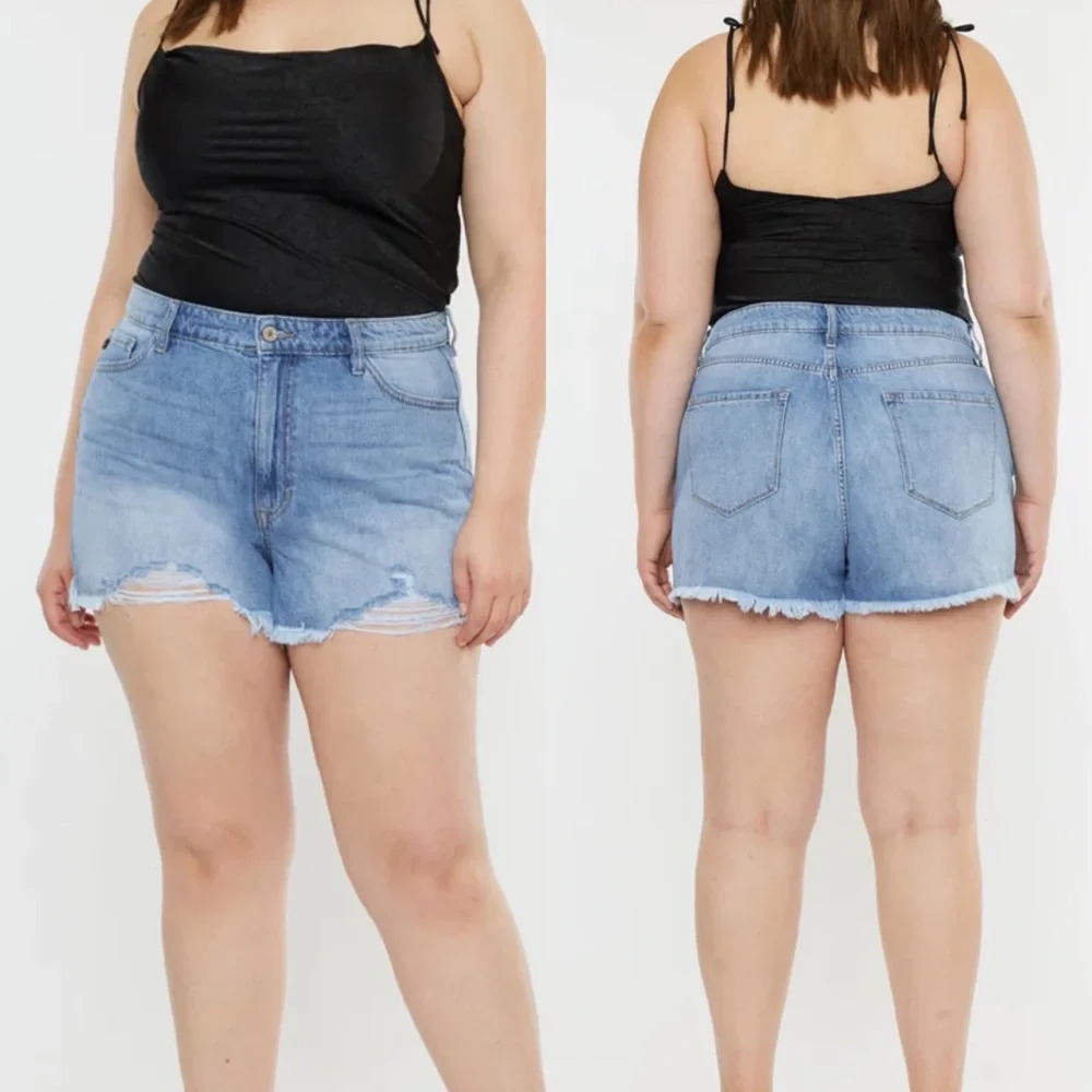 Kancan Isabelle Ultra High Rise Mom Shorts, 3X